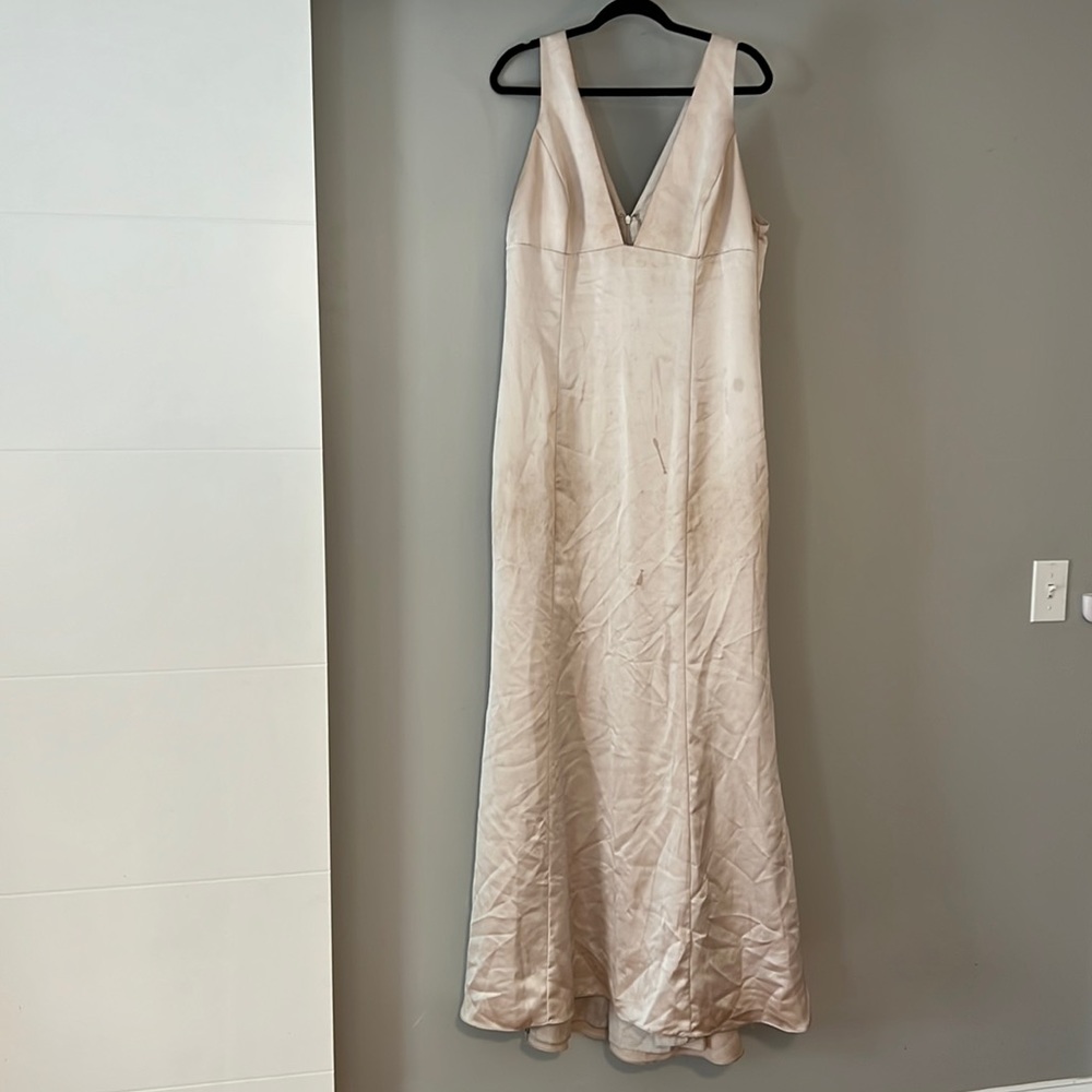Amsale Champagne Bridesmaid Dress